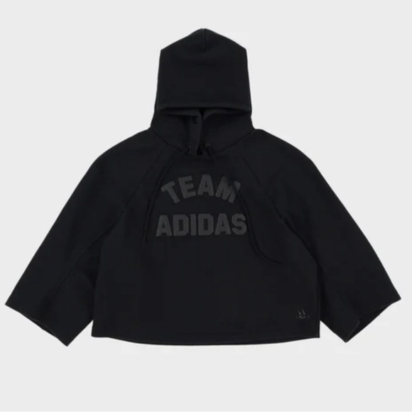 adidas Tops - Adidas Black Puff Print Cropped Hoodie